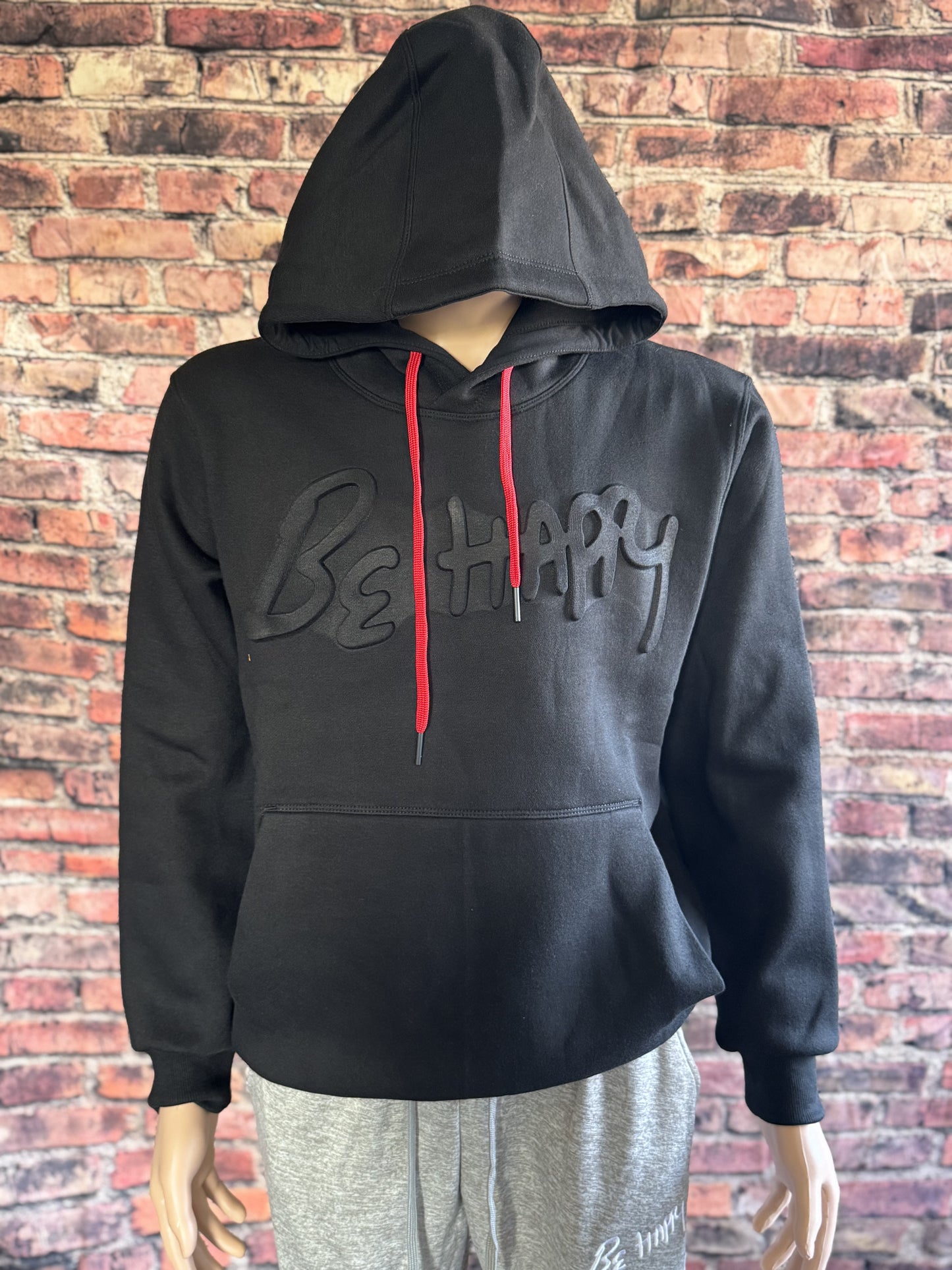 Embossed Black Hoodie