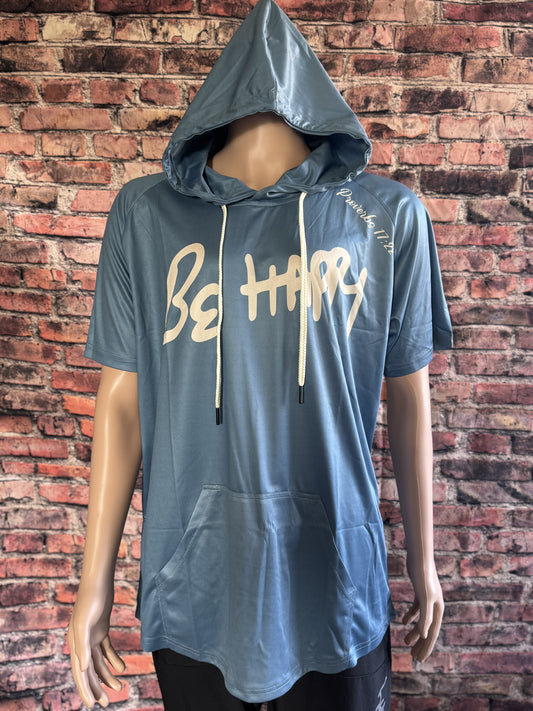 New Blue Short Sleeve Hoodie