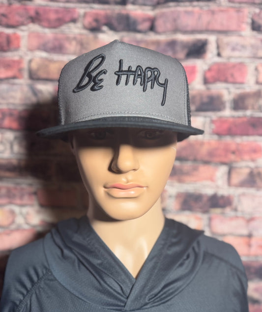 Black and Grey trucker snap back