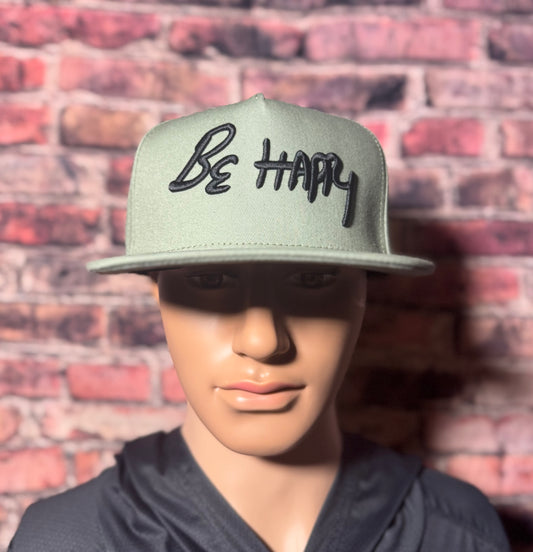 Olive Green and Black snap back hat