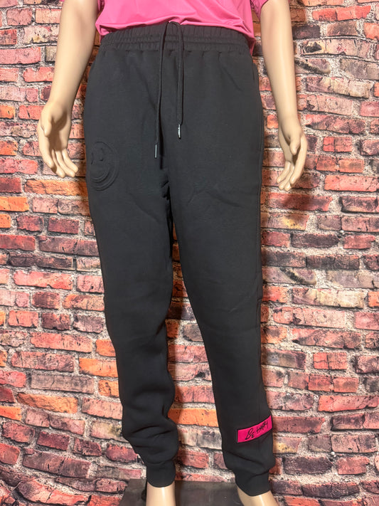 Black Embossed Fleece Jogger